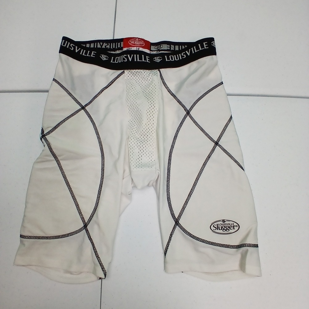 Louisville Slugger Compression Shorts Large White Baseball Athletic LS1300-A
